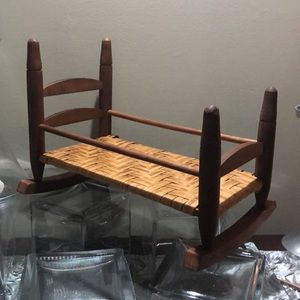 Vintage Home natural wood decorations.Dolls Bed Mini homemade.